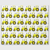 Papier Cadeau Papier d'enlèvement de tracteur jaune (Plat)