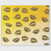 Papier Cadeau Papier d'enlèvement des lèvres d'huile d'or (Plat)