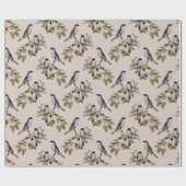Papier Cadeau Papier d'enlèvement d'oiseaux vintages (Plat)