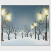 Papier Cadeau Papier d'enlèvement motif de forêt d'hiver (Plat)