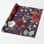 Papier Cadeau Papier d'enrobage 60 livres Plum Plum violet Rose (Déroulé)