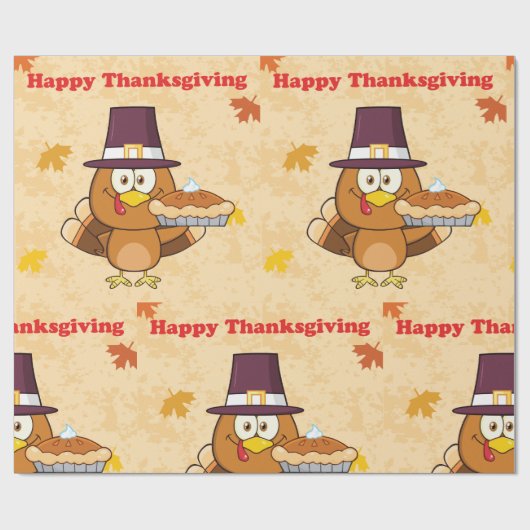 Papier Cadeau Papier d'enrobage à bon thanksgiving (Plat)