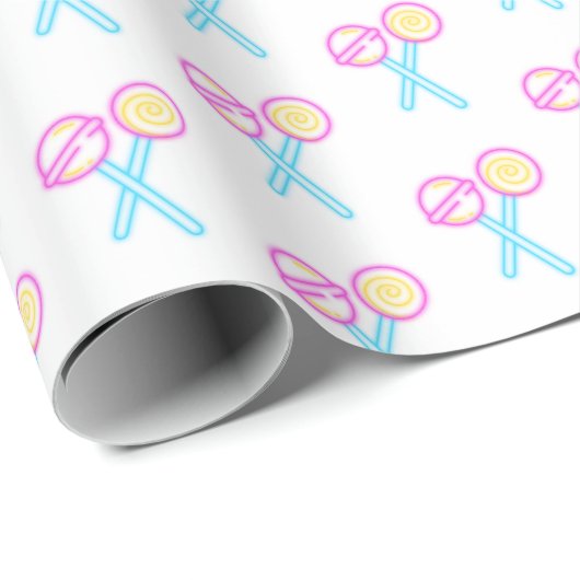 Papier Cadeau Papier d'enrobage à néon (Coin rond)