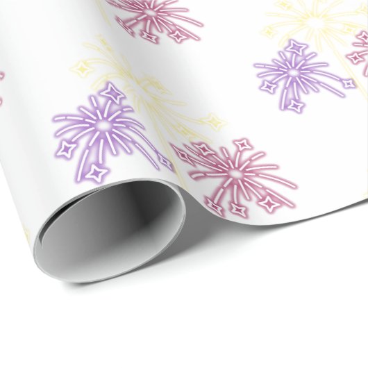 Papier Cadeau Papier d'enrobage à néon (Coin rond)