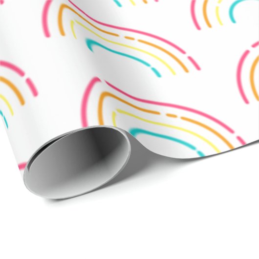 Papier Cadeau Papier d'enrobage à néon (Coin rond)