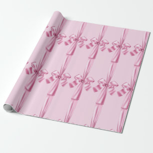 Papier Cadeau Papier d'enrobage à ruban rose Faux Satin