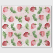 Papier Cadeau Papier d'enrobage aux fraises roses (Plat)