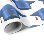 Papier Cadeau Papier d'enrobage bleu Tassle Cap Graduation (Coin rond)