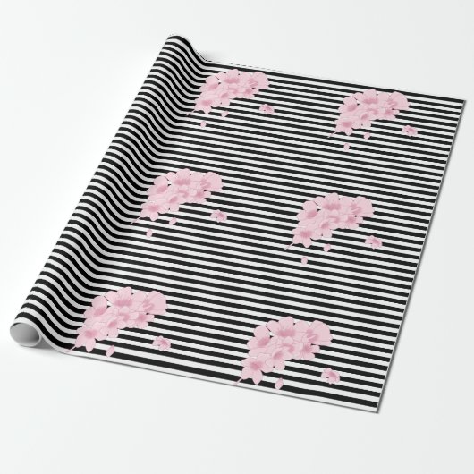 Papier Cadeau Papier d'enrobage de bande de fleurs (Déroulé)