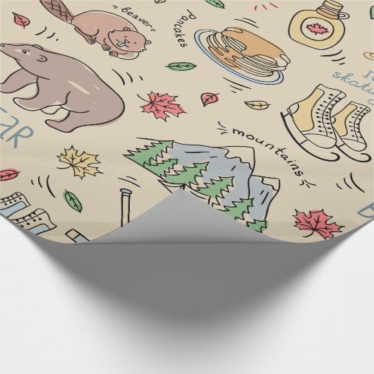 Papier Cadeau Papier d'enrobage de canicules canadiens (Coin)