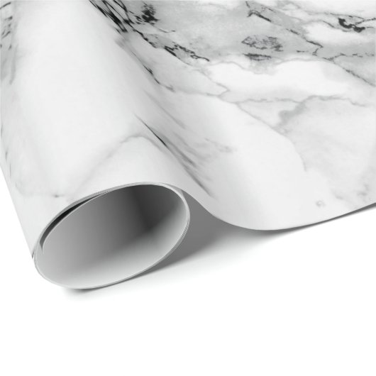 Papier Cadeau Papier d'enrobage de conception de Marbre blanc (Coin rond)