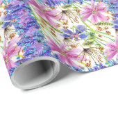 Papier Cadeau Papier d'enrobage de conception fleur sauvage (Coin rond)