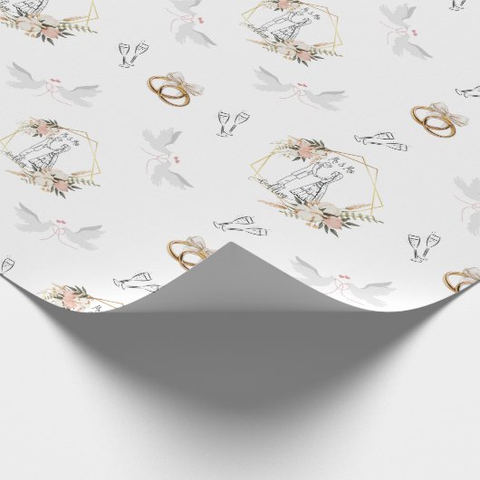 Papier Cadeau Papier d'enrobage de conception mariage (Coin)