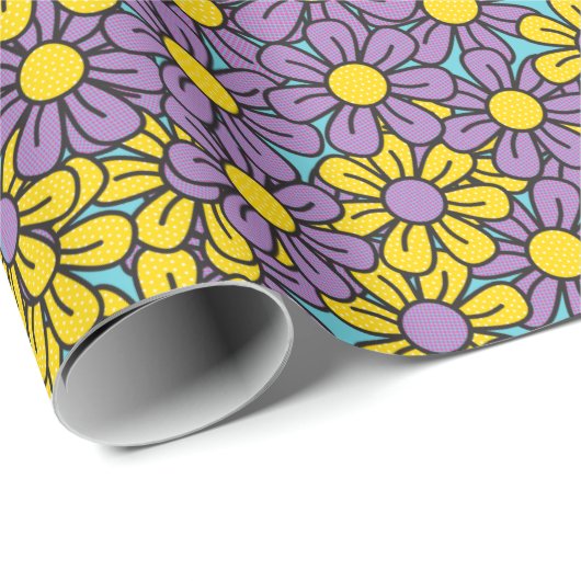 Papier Cadeau Papier d'enrobage de flacons à fleurs (Coin rond)