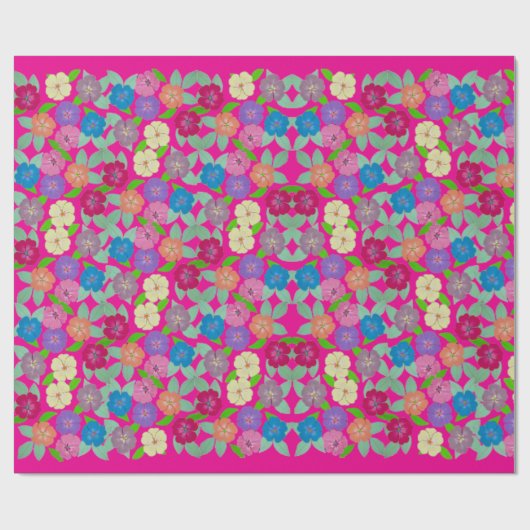 Papier Cadeau Papier d'enrobage de fleurs de géranium (Plat)