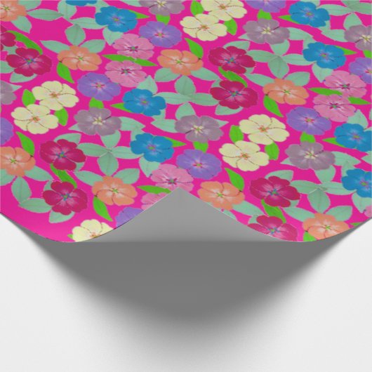 Papier Cadeau Papier d'enrobage de fleurs de géranium (Coin)