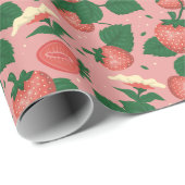 Papier Cadeau Papier d'enrobage de fraises mûres (Coin rond)