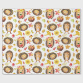 Papier Cadeau Papier d'enrobage de hérissons (Plat)