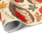 Papier Cadeau Papier d'enrobage de hérissons (Coin rond)