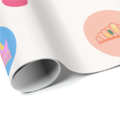 Papier Cadeau Papier d'enrobage de la couronne et des points (Coin rond)