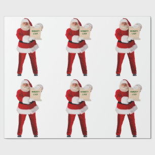 Papier Cadeau Papier d'enrobage de liste de vilains père Noël