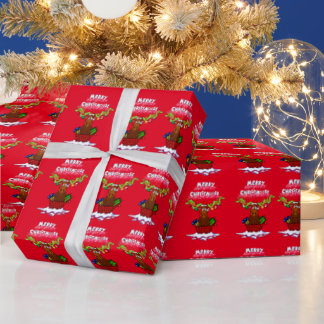 Papier Cadeau Papier d'enrobage de l'orignal Père Noël "Joyeux N