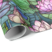 Papier Cadeau Papier d'enrobage de lotus en verre tendu (Coin rond)