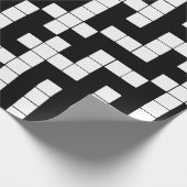 Papier Cadeau Papier d'enrobage de mot croisé noir et blanc (Coin)