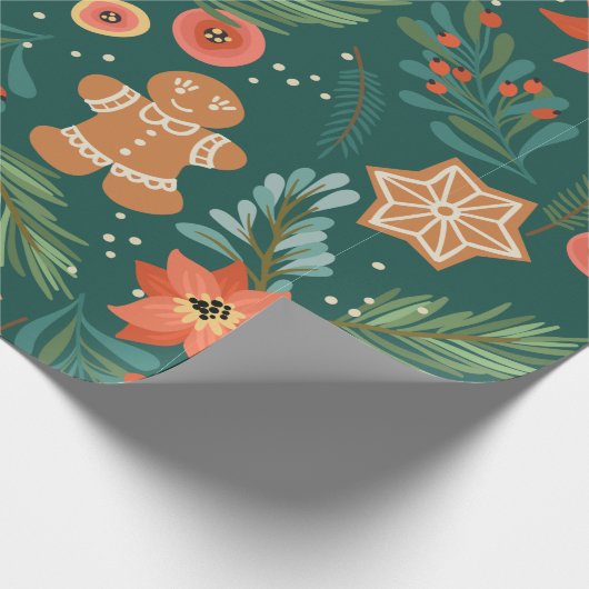 Papier Cadeau Papier d'enrobage de pain d'épices de Noël (Coin)