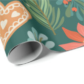 Papier Cadeau Papier d'enrobage de pain d'épices de Noël (Coin rond)