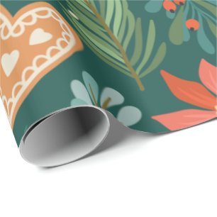 Papier Cadeau Papier d'enrobage de pain d'épices de Noël