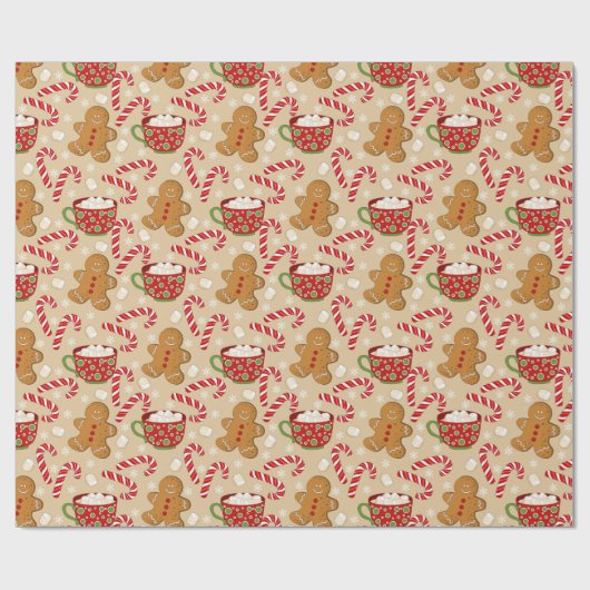 Papier Cadeau Papier d'enrobage de pain d'épices de Noël (Plat)