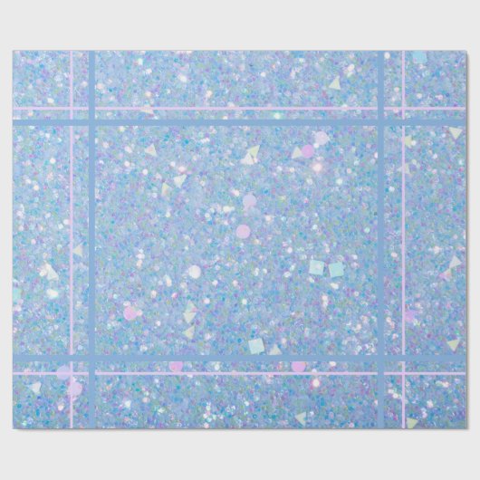 Papier Cadeau Papier d'enrobage de Parties scintillant bleu et r (Plat)