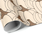 Papier Cadeau Papier d'enrobage de patchs Citrouille blanc (Coin rond)