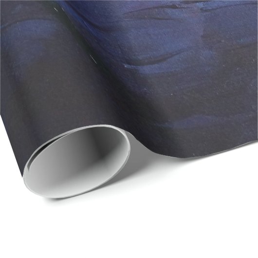 Papier Cadeau Papier d'enrobage de peinture violet de pavots rou (Coin rond)