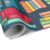 Papier Cadeau Papier d'enrobage de piles de livres (Coin rond)