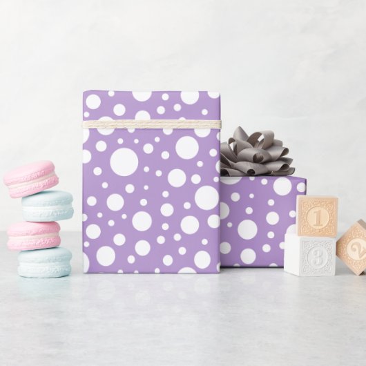 Papier Cadeau Papier d'enrobage de points violets (Baby Shower)