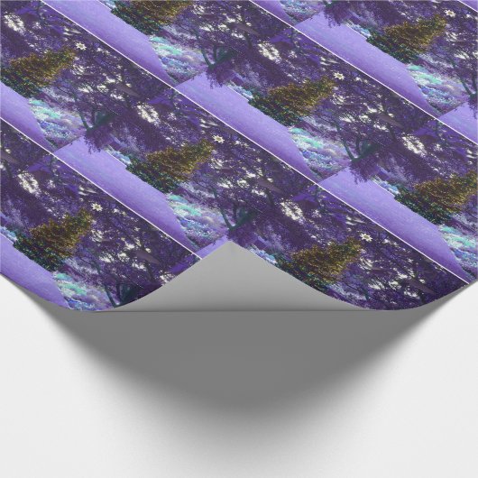 Papier Cadeau Papier d'enrobage d'éclairage violet nocturne (Coin)