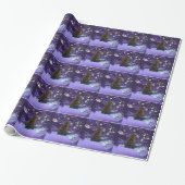 Papier Cadeau Papier d'enrobage d'éclairage violet nocturne (Déroulé)
