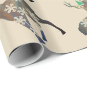 Papier Cadeau Papier d'enrobage des cerfs de vacances (Coin rond)