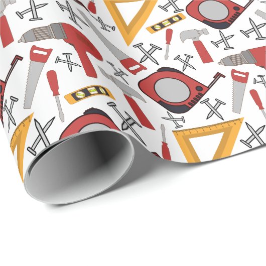 Papier Cadeau Papier d'enrobage des outils rouges (Coin rond)