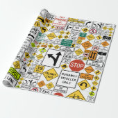 Papier Cadeau Papier d'enrobage des signaux de trafic (Déroulé)