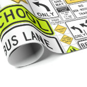 Papier Cadeau Papier d'enrobage des signaux de trafic (Coin rond)