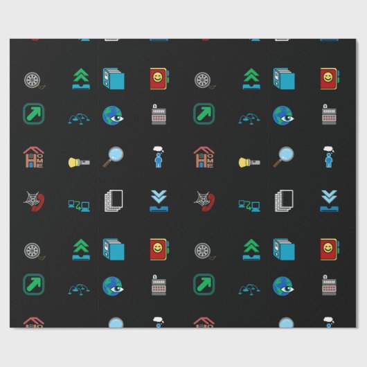 Papier Cadeau Papier d'enrobage d'icônes Web (Plat)