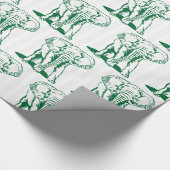 Papier Cadeau Papier d'enrobage d'illustration d'éléphant vert (Coin)