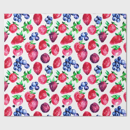 Papier Cadeau Papier d'enrobage doux Berry (Plat)