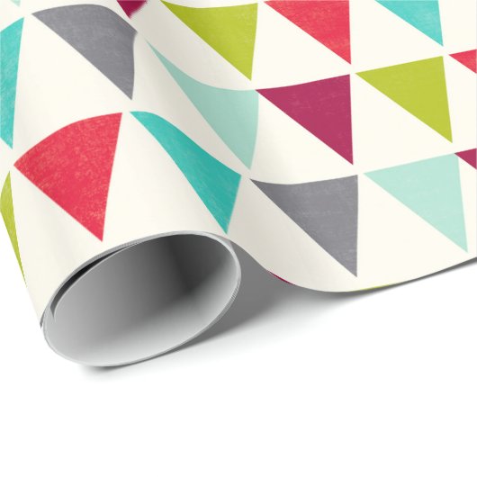 Papier Cadeau Papier d'enrobage du triangle de drapeau géométriq (Coin rond)