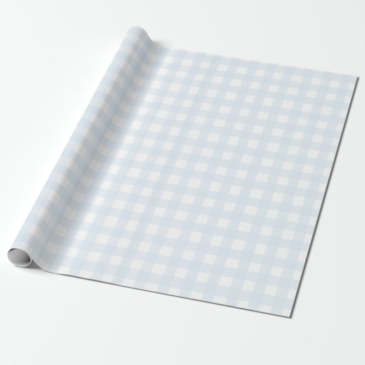 Papier Cadeau Papier d'enrobage En vichy bleu (Déroulé)