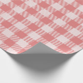 Papier Cadeau Papier d'enrobage En vichy rose saumon (Coin)