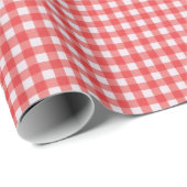 Papier Cadeau Papier d'enrobage En vichy rouge (Coin rond)